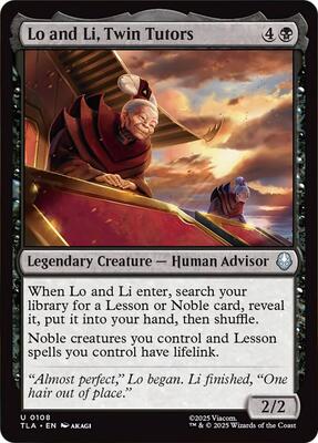 Lo and Li, Twin Tutors card from Avatar: The Last Airbender