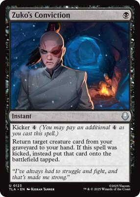 Zuko's Conviction card from Avatar: The Last Airbender