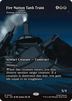 Fire Nation Tank Train - Noxious Gearhulk (Borderless) card from Avatar: The Last Airbender: Eternal-Legal