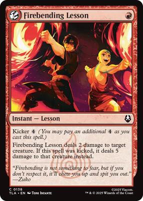 Firebending Lesson card from Avatar: The Last Airbender