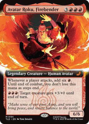 Avatar Roku, Firebender (Extended Art) card from Avatar: The Last Airbender: Eternal-Legal