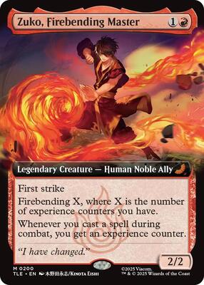 Zuko, Firebending Master (Extended Art) card from Avatar: The Last Airbender: Eternal-Legal