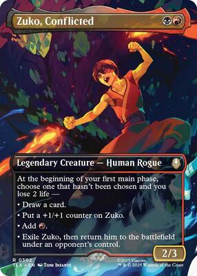 Zuko, Conflicted (Borderless) card from Avatar: The Last Airbender