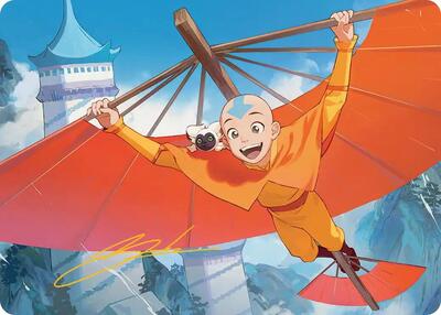 Aang, the Last Airbender Art Card (Gold-Stamped Signature) card from Art Series: Avatar: The Last Airbender