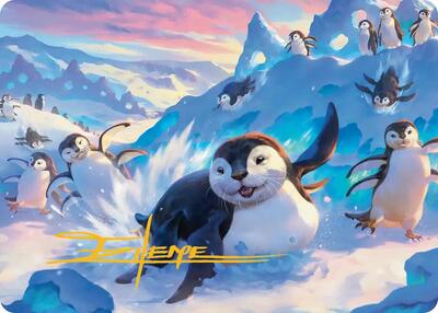 Otter-Penguin Art Card (Gold-Stamped Signature) card from Art Series: Avatar: The Last Airbender