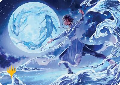 Waterbender Ascension Art Card (Gold-Stamped Planeswalker Symbol) card from Art Series: Avatar: The Last Airbender