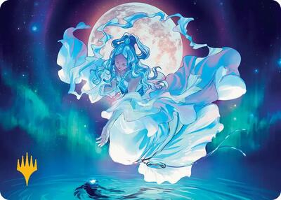Yue, the Moon Spirit Art Card (Gold-Stamped Planeswalker Symbol) card from Art Series: Avatar: The Last Airbender