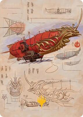Phoenix Fleet Airship Art Card (Gold-Stamped Planeswalker Symbol) card from Art Series: Avatar: The Last Airbender
