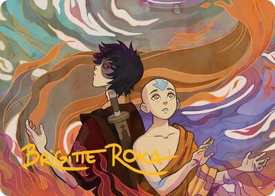 Fated Firepower Art Card (Gold-Stamped Signature) card from Art Series: Avatar: The Last Airbender