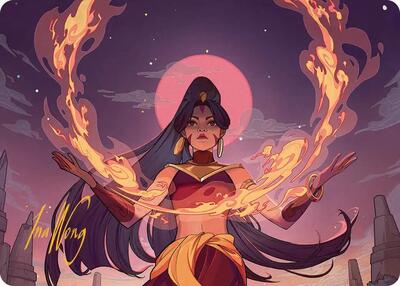 Firebending Student Art Card (Gold-Stamped Signature) card from Art Series: Avatar: The Last Airbender