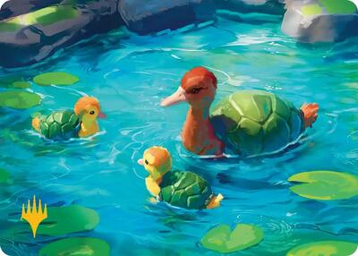 Turtle-Duck Art Card (Gold-Stamped Planeswalker Symbol) card from Art Series: Avatar: The Last Airbender