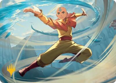 Aang, Swift Savior Art Card (Gold-Stamped Planeswalker Symbol) card from Art Series: Avatar: The Last Airbender