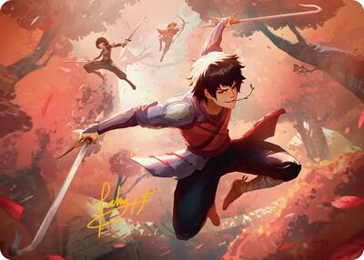 Jet, Freedom Fighter Art Card (Gold-Stamped Signature) card from Art Series: Avatar: The Last Airbender
