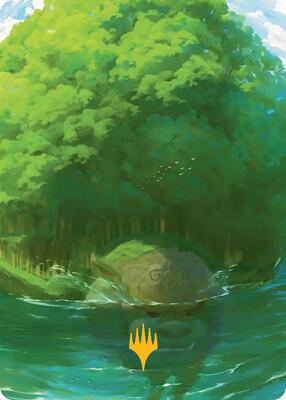 Forest Art Card (Gold-Stamped Planeswalker Symbol) card from Art Series: Avatar: The Last Airbender