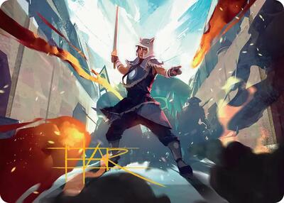 Sokka, Tenacious Tactician Art Card (Gold-Stamped Signature) card from Art Series: Avatar: The Last Airbender