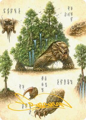 The Lion-Turtle Art Card (Gold-Stamped Signature) card from Art Series: Avatar: The Last Airbender