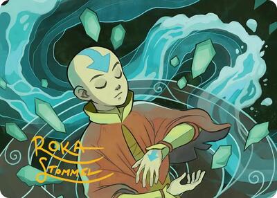 Aang, at the Crossroads Art Card (Gold-Stamped Signature) card from Art Series: Avatar: The Last Airbender