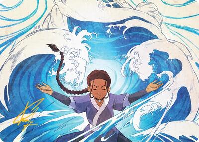 Katara, Water Tribe's Hope Art Card (Gold-Stamped Signature) card from Art Series: Avatar: The Last Airbender