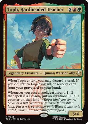 Toph, Hardheaded Teacher card from Prerelease Cards