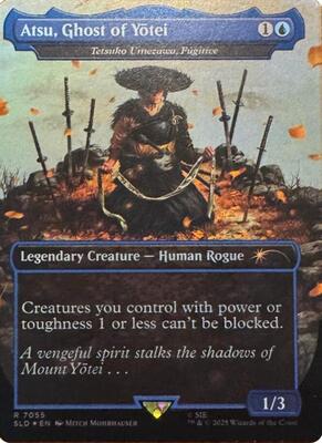 Atsu, Ghost of Yotei - Tetsuko Umezawa, Fugitive (Rainbow Foil) card from Secret Lair Drop Series