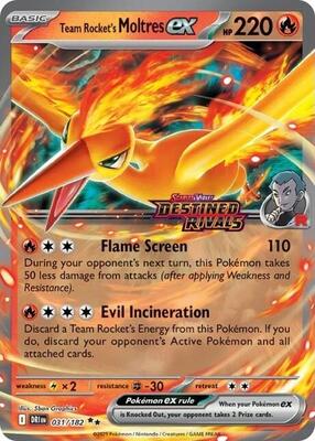 Team Rocket's Moltres ex - 31/182 (Destined Rivals Stamp) card from Miscellaneous Cards & Products
