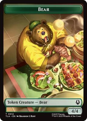 Bear // Food (0020) Double-Sided Token card from Avatar: The Last Airbender