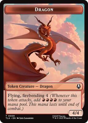 Dragon // Food (0019) Double-Sided Token card from Avatar: The Last Airbender