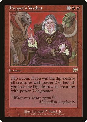 Puppet's Verdict card from Mercadian Masques