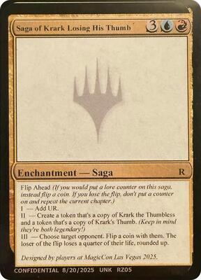 Saga of Krark Losing His Thumb card from Un-Known Event Playtest Cards
