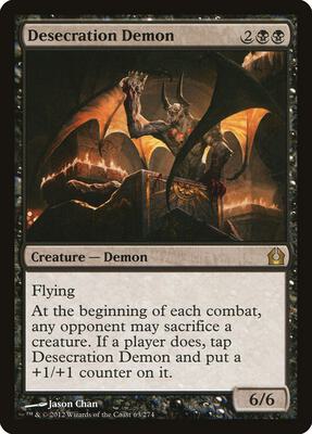 Desecration Demon card from Return to Ravnica