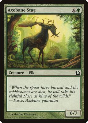 Axebane Stag card from Return to Ravnica