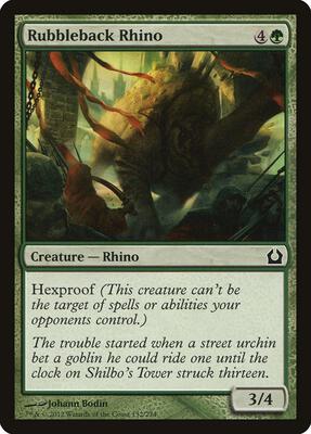 Rubbleback Rhino card from Return to Ravnica