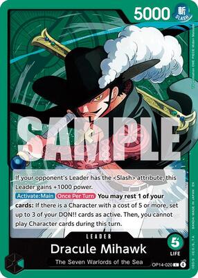Dracule Mihawk - OP14-020 card from The Azure Sea's Seven