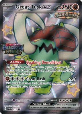 Great Tusk ex - 072 (Paldean Fates Stamped) card from Miscellaneous Cards & Products
