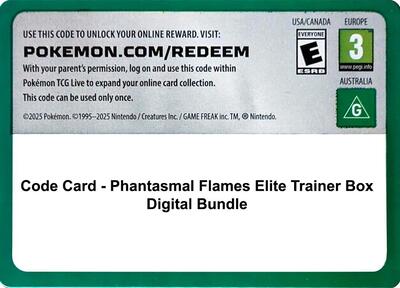 Code Card - Phantasmal Flames Elite Trainer Box Digital Bundle card from ME02: Phantasmal Flames