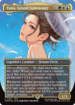 Yuna, Grand Summoner (Borderless) card from WPN & Gateway Promos