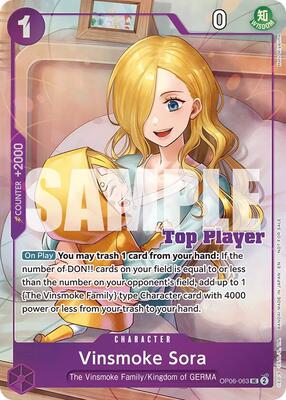 Vinsmoke Sora (CS 25-26 Top Player Pack Vol. 2) card from One Piece Promotion Cards