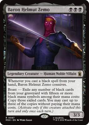 Baron Helmut Zemo card from Marvel Super Heroes