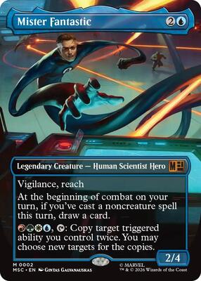 Mister Fantastic (Borderless) card from Commander: Marvel Super Heroes
