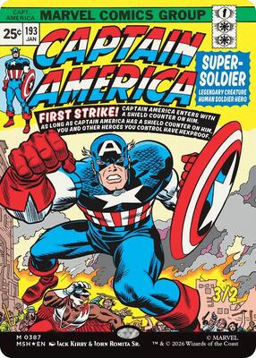 Captain America, Super-Soldier (Borderless) (0387) card from Marvel Super Heroes