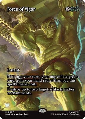 Force of Vigor (Borderless) card from Marvel Universe Eternal-Legal