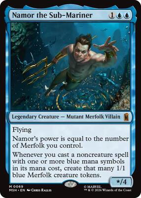 Namor the Sub-Mariner card from Marvel Super Heroes