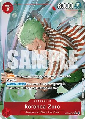 Roronoa Zoro - OP14-015 (Alternate Art) card from The Azure Sea's Seven