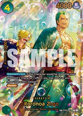 Roronoa Zoro - PRB02-006 (SP) card from The Azure Sea's Seven