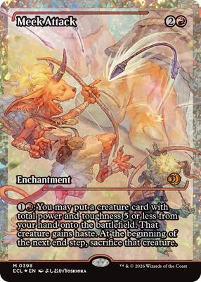 Meek Attack (0398) (Showcase) (Fracture Foil) card from Lorwyn Eclipsed