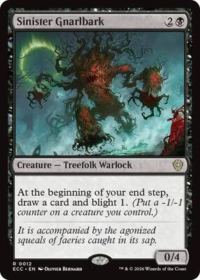 Sinister Gnarlbark card from Commander: Lorwyn Eclipsed