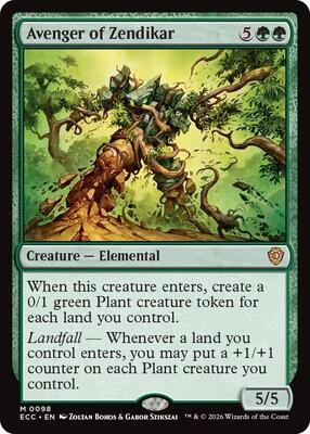 Avenger of Zendikar card from Commander: Lorwyn Eclipsed