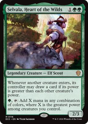 Selvala, Heart of the Wilds card from Commander: Lorwyn Eclipsed