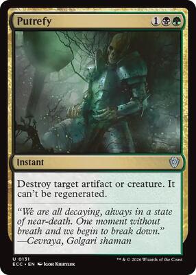 Putrefy card from Commander: Lorwyn Eclipsed