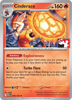 Cinderace - 028/132 card from Prize Pack Series Cards